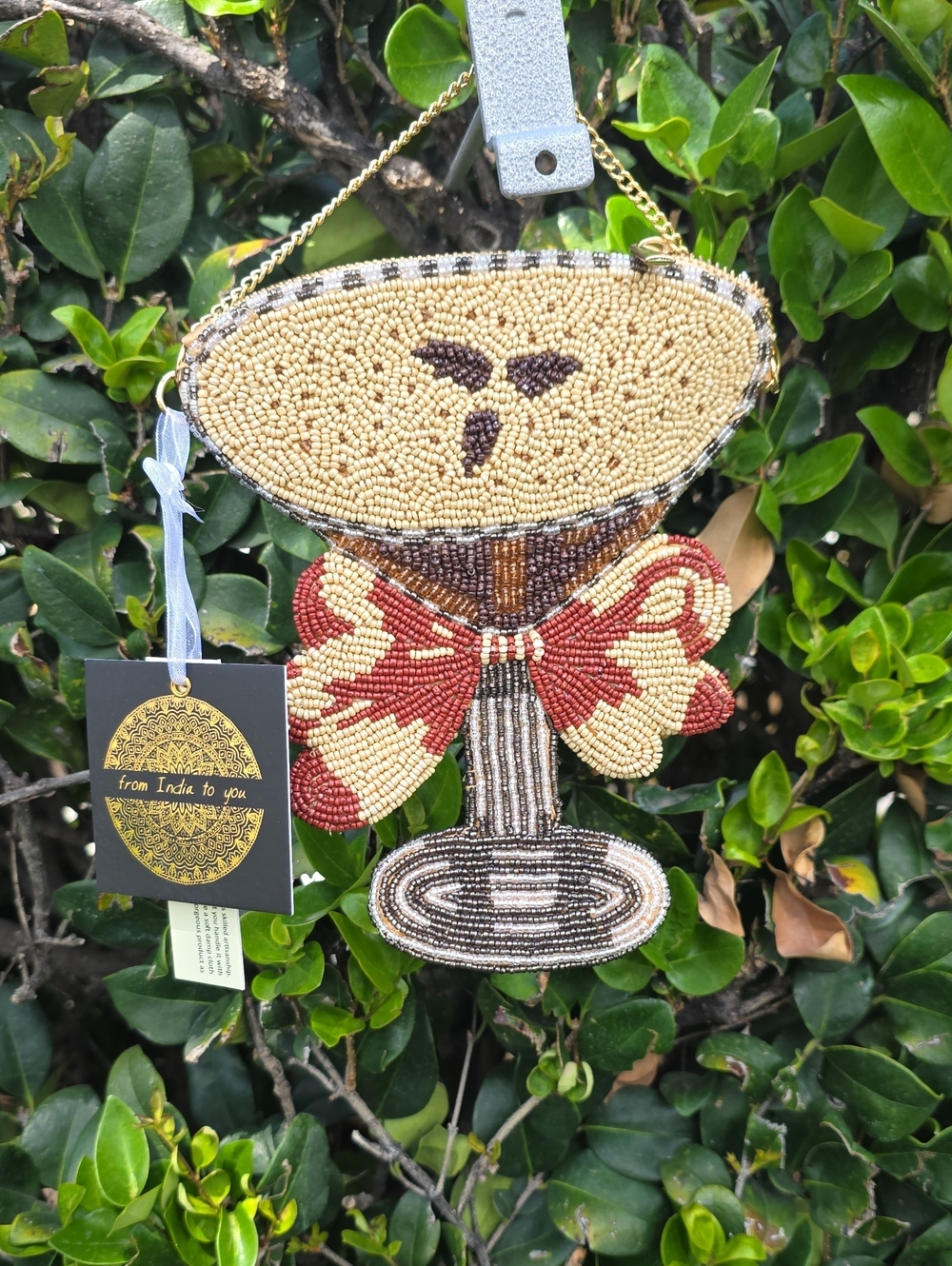 Beaded Espresso Martini Crossbody Bag